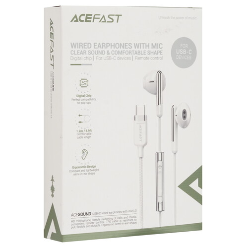 Купить Проводные наушники ACEFAST L3 белый 2025  9191168. Характеристики, отзывы и цены в Донецке