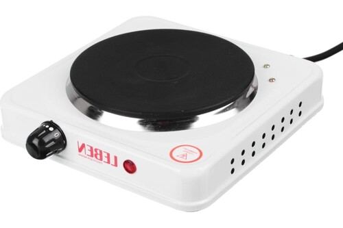 Купить Плита компактная электрическая LEBEN 475-038 белый  9937475. Характеристики, отзывы и цены в Донецке