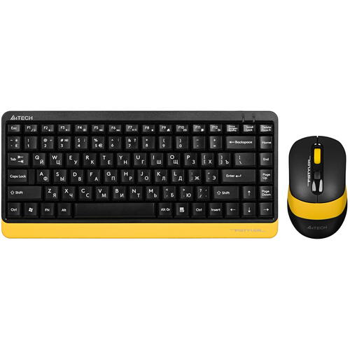 Купить Клавиатура+мышь беспроводная   A4Tech Fstyler FG1110 желтый  5421452. Характеристики, отзывы и цены в Донецке