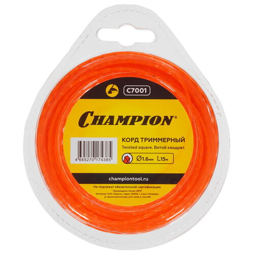 Купить Леска для триммеров Champion Twisted Square C7001  1216078. Характеристики, отзывы и цены в Донецке