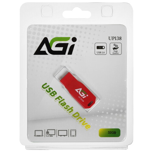 Купить Память USB Flash 32 ГБ Agi UP138 [AGI032GARUP138-RT]  5621116. Характеристики, отзывы и цены в Донецке
