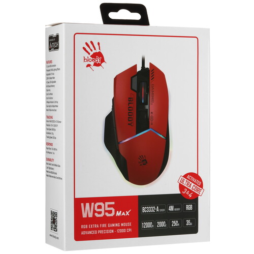 Купить Мышь проводная A4Tech Bloody W95 Max Sports  красный  9280317. Характеристики, отзывы и цены в Донецке