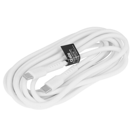 Купить Кабель круглый SBS USB Type-C - USB Type-C белый 3 м  5617417. Характеристики, отзывы и цены в Донецке