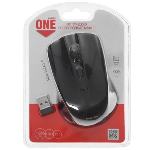 Купить Мышь беспроводная Smartbuy ONE 352 [SBM-352AG-K] черный  5027095. Характеристики, отзывы и цены в Донецке