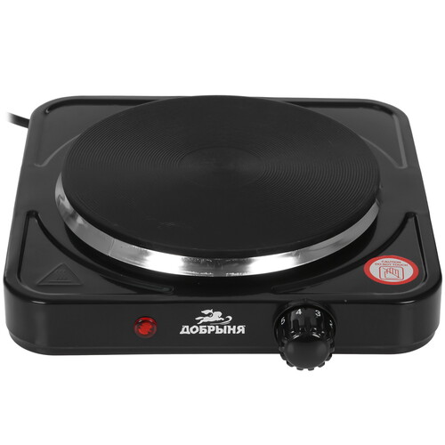 Купить Плита компактная электрическая Добрыня DO-2210B черный  9213022. Характеристики, отзывы и цены в Донецке