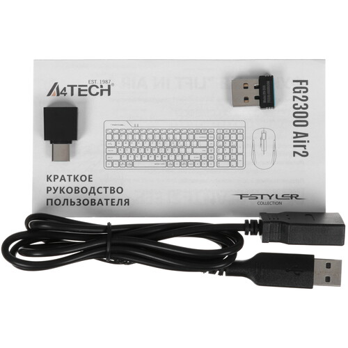Купить Клавиатура+мышь беспроводная   A4Tech Fstyler FG2300 Air 2 черный  5495123. Характеристики, отзывы и цены в Донецке