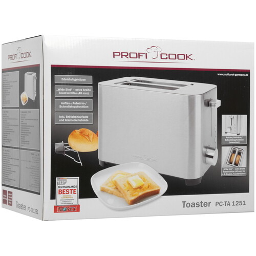 Купить Тостер ProfiCook PC-TA 1251 серебристый  9973712. Характеристики, отзывы и цены в Донецке