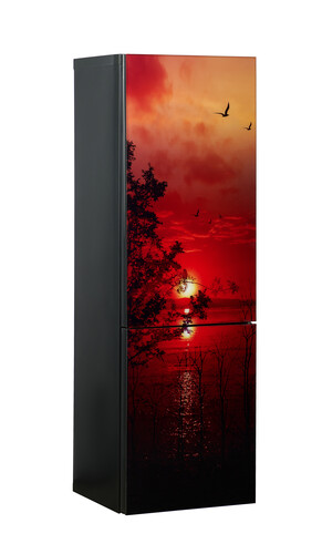 Купить Холодильник с морозильником   ОРСК-175 G glass ZAKAT красный  9280740. Характеристики, отзывы и цены в Донецке