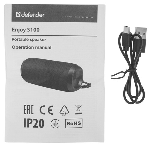 Купить Портативная колонка Enjoy S100, черный  5623191. Характеристики, отзывы и цены в Донецке