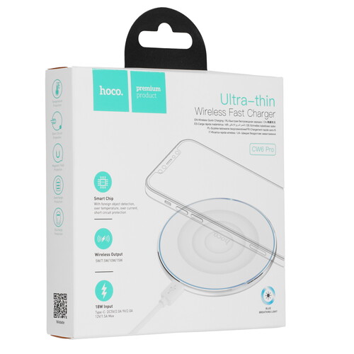 Купить Беспроводное зарядное устройство Hoco CW6 Pro Easy белый  5609252. Характеристики, отзывы и цены в Донецке