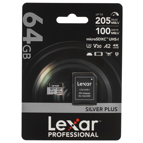 Купить Карта памяти Lexar Professional Silver Plus microSDXC 64 ГБ  9194491. Характеристики, отзывы и цены в Донецке