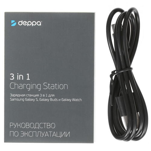 Купить Беспроводное зарядное устройство DEPPA Charging Station 3-in-1 for Samsung черный  4818361. Характеристики, отзывы и цены в Донецке