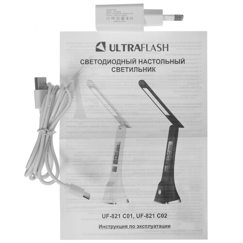Купить Настольный светильник Ultraflash UF-821 C01 белый  9118383. Характеристики, отзывы и цены в Донецке