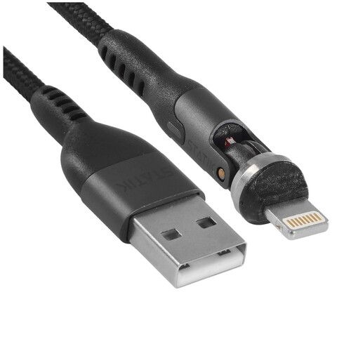 Купить Кабель круглый STATIK Lightning 8-pin - USB 2.0 Type-A черный 2 м  9240653. Характеристики, отзывы и цены в Донецке
