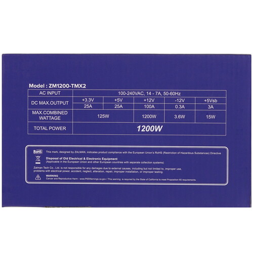 Купить Блок питания ZALMAN TeraMax II 1200W WHITE  5431589. Характеристики, отзывы и цены в Донецке