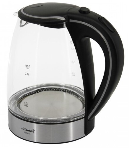 Купить Электрочайник Atlanta ATH-691 черный  8141624. Характеристики, отзывы и цены в Донецке