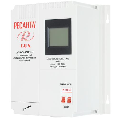 Купить Стабилизатор напряжения Ресанта АСН-3000 Н/1-Ц  7901346. Характеристики, отзывы и цены в Донецке