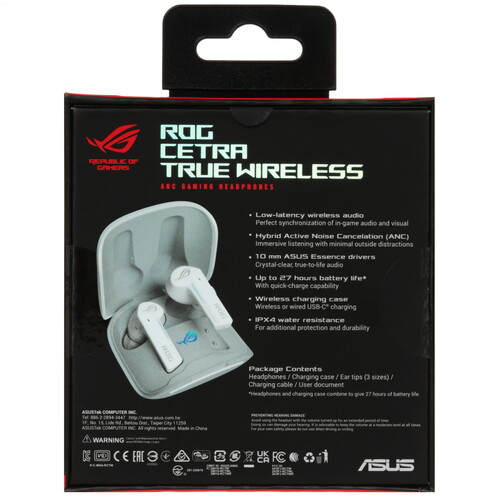 Купить Наушники TWS ASUS ROG Cetra True Wireless белый 2022  5443550. Характеристики, отзывы и цены в Донецке