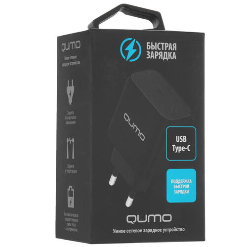 Купить Сетевое зарядное устройство QUMO Energy Light черный  5042354. Характеристики, отзывы и цены в Донецке