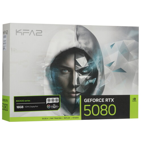 Купить Видеокарта KFA2 GeForce RTX 5080 ROCK(X) OC 3FAN RGB White  5631211. Характеристики, отзывы и цены в Донецке