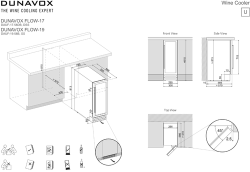 Купить Встраиваемый винный шкаф Dunavox DAUF-17.58DB черный  5342431. Характеристики, отзывы и цены в Донецке