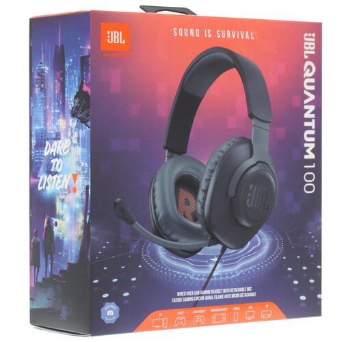 Купить Проводные наушники JBL QUANTUM 100 черный 2021  1653562. Характеристики, отзывы и цены в Донецке