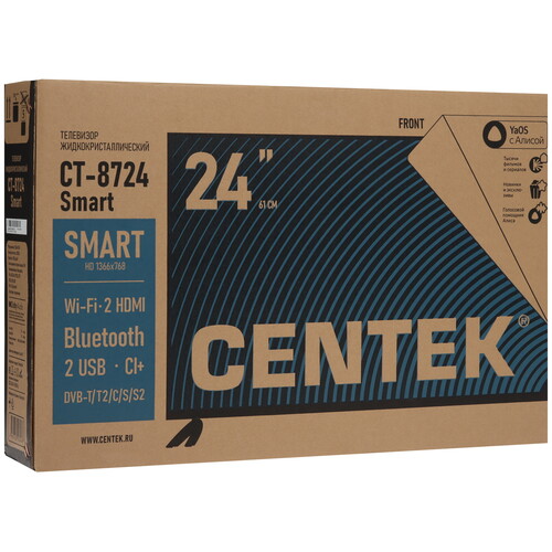 Купить 24" (61 см) Телевизор Centek CT-8724 Smart черный  9138250. Характеристики, отзывы и цены в Донецке
