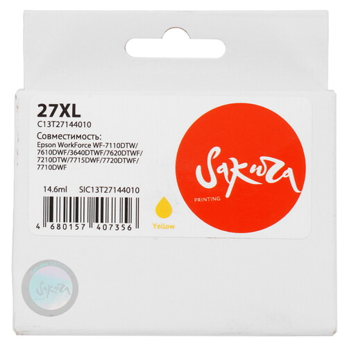 Купить Картридж Sakura C13T27144010 (27XL Yellow) желтый  9159318. Характеристики, отзывы и цены в Донецке