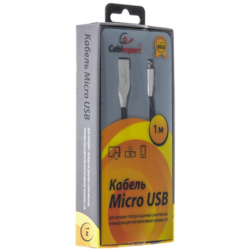 Купить Кабель круглый Cablexpert micro USB - USB 2.0 Type-A черный 1 м  5485494. Характеристики, отзывы и цены в Донецке
