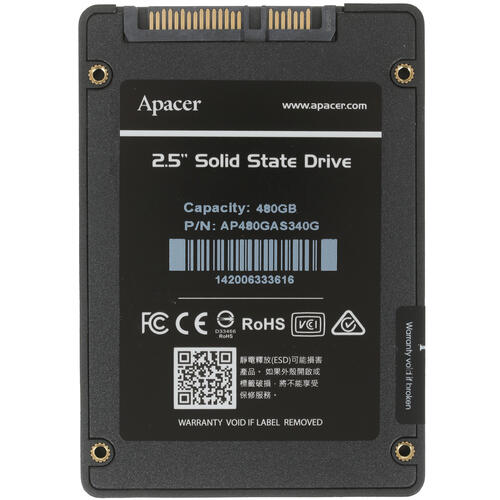 Купить 480 ГБ 2.5" SATA накопитель Apacer AS340 PANTHER [AP480GAS340G-1]  1628746. Характеристики, отзывы и цены в Донецке