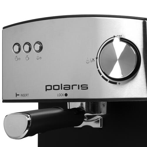 Купить Кофеварка рожковая Polaris PCM 1528AE Adore Crema серебристый  5347929. Характеристики, отзывы и цены в Донецке