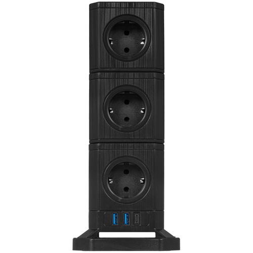 Купить Сетевой фильтр QUMO Power Block System PD1+2 12SP5U (P-0003) черный  5416308. Характеристики, отзывы и цены в Донецке