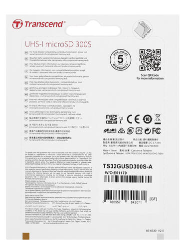 Купить Карта памяти Transcend 300S microSDHC 32 ГБ [TS32GUSD300S-A]  1275803. Характеристики, отзывы и цены в Донецке