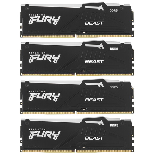 Купить Оперативная память Kingston FURY Beast Black RGB [KF560C40BBAK4-64] 64 ГБ  5436448. Характеристики, отзывы и цены в Донецке