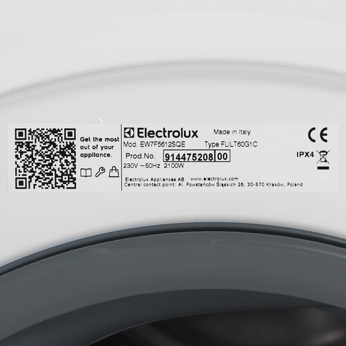 Купить Стиральная машина Electrolux EW7F5612SQE белый  9297895. Характеристики, отзывы и цены в Донецке