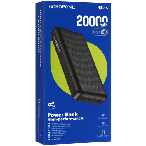 Купить Портативный аккумулятор Borofone BJ3A Minimalist черный  9938325. Характеристики, отзывы и цены в Донецке