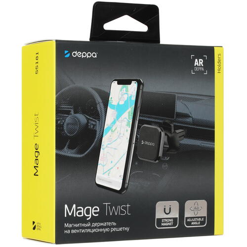 Купить Держатель автомобильный DEPPA Mage Twist черный  4724642. Характеристики, отзывы и цены в Донецке