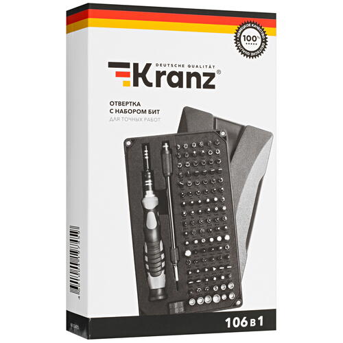Купить Отвертка с набором насадок Kranz KR-12-4755  5403676. Характеристики, отзывы и цены в Донецке