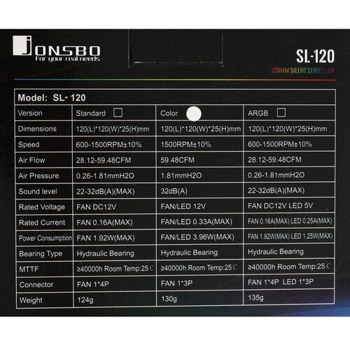 Купить Вентилятор JONSBO SL-120CW  белый  9197136. Характеристики, отзывы и цены в Донецке