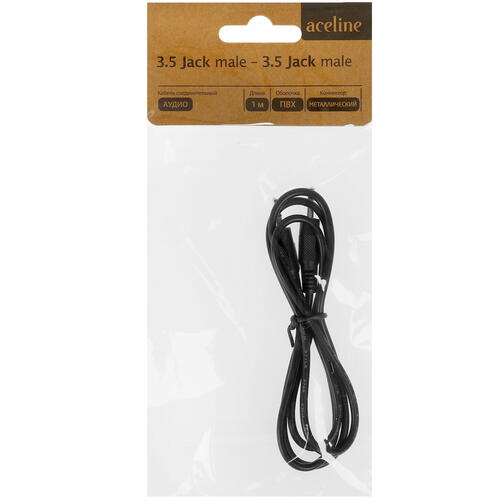 Купить Кабель   Aceline 3.5 mm jack - 3.5 mm jack черный  1380015. Характеристики, отзывы и цены в Донецке