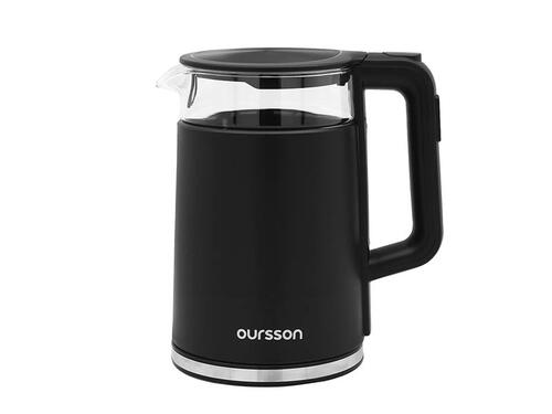 Купить Электрочайник Oursson EK1733WD/BL черный  5352115. Характеристики, отзывы и цены в Донецке