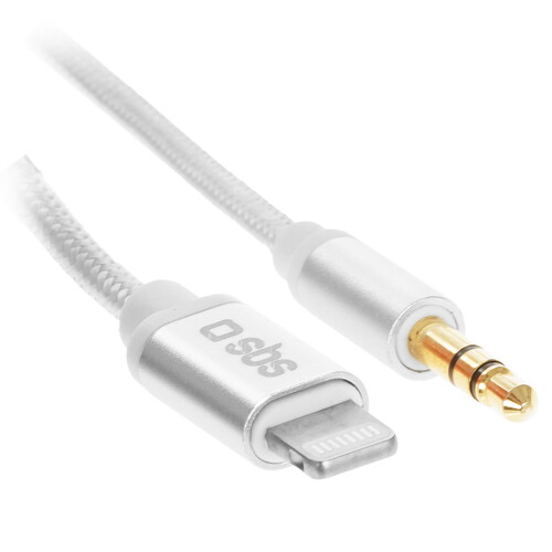 Купить Кабель круглый SBS Lightning 8-pin - 3.5 mm jack белый 1 м  5471896. Характеристики, отзывы и цены в Донецке