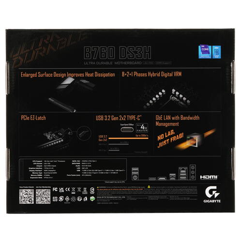 Купить Материнская плата GIGABYTE B760 DS3H  5402212. Характеристики, отзывы и цены в Донецке