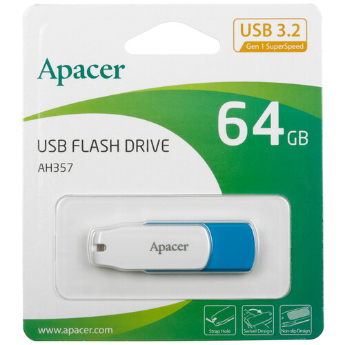 Купить Память USB Flash 64 ГБ Apacer AH357 [AP64GAH357U-1]  5456197. Характеристики, отзывы и цены в Донецке
