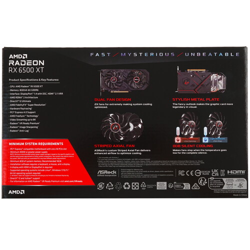 Купить Видеокарта ASRock AMD Radeon RX 6500 XT Phantom Gaming  5481937. Характеристики, отзывы и цены в Донецке