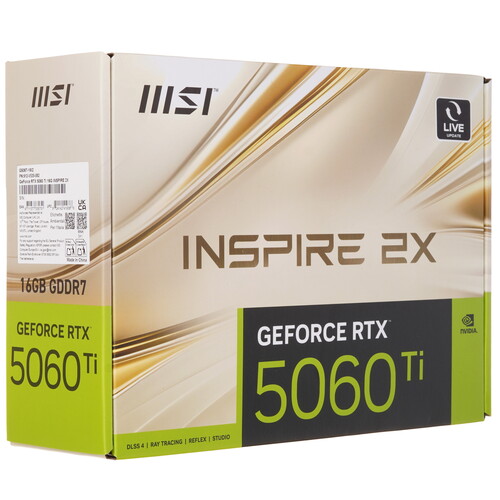 Купить Видеокарта MSI GeForce RTX 5060 Ti INSPIRE 2X  5637908. Характеристики, отзывы и цены в Донецке