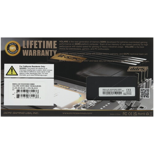 Купить Оперативная память OCPC VOLARE BLACK [MMVL2K16GD556C38BK] 16 ГБ  5602697. Характеристики, отзывы и цены в Донецке