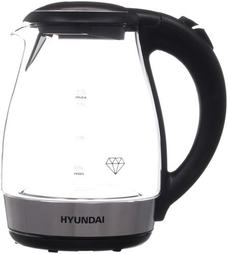 Купить Электрочайник Hyundai HYK-G2030 черный  8190386. Характеристики, отзывы и цены в Донецке