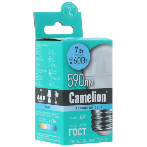 Купить Лампа светодиодная Camelion LED7-G45/845/E27  5324768. Характеристики, отзывы и цены в Донецке