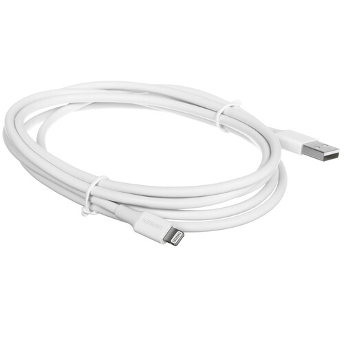 Купить Кабель круглый Ugreen Lightning 8-pin MFI - USB 2.0 Type-A белый 2 м  5320287. Характеристики, отзывы и цены в Донецке